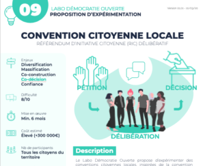 Proposition d'expérimentation d'une convention citoyenne locale